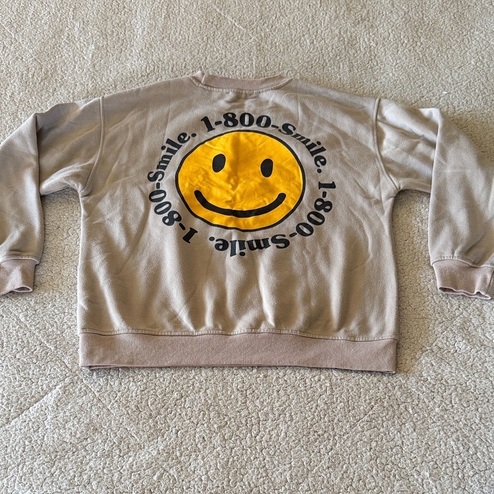 Bailey Rose1-800-Smile Graphic Women's Sweater - Tan Medium